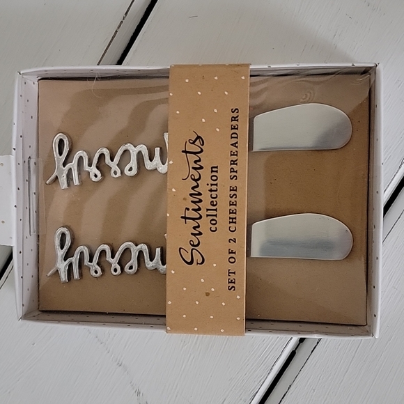 Sentiments Collection NIB "Merry" Cheese Spreader & Wine Bottle Stopper - Picture 2 of 5